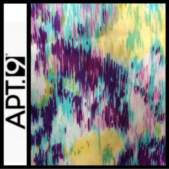 Apt 9 Tie Waist Sleeveless Watercolor Blouse - Picture 2 of 6